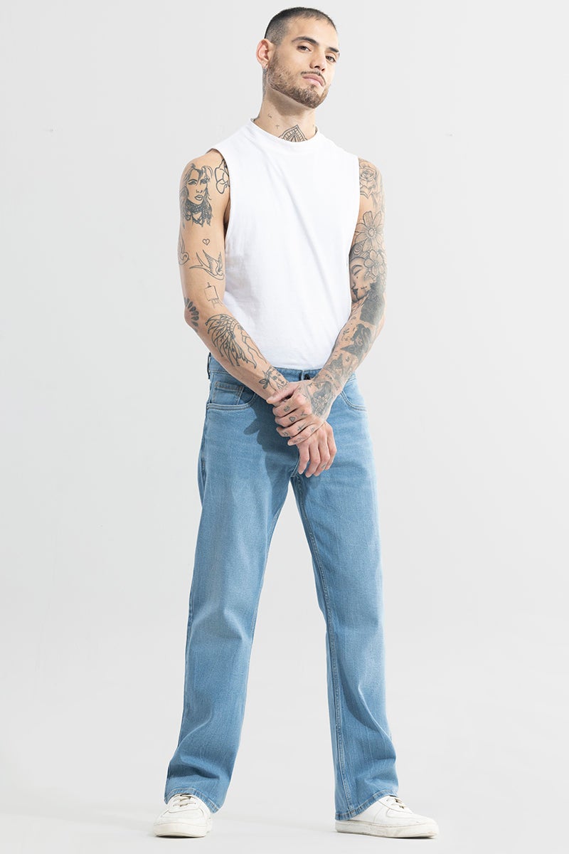 SNITCH Dazzle Ocean Blue Bootcut Jeans - Image 4